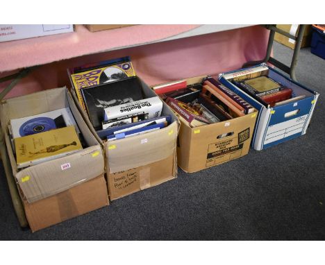 ANTIQUES REFERENCE:&nbsp;a quantity in four boxes, to include a few books on Bob Dylan and The Beatles. (4 boxes) 