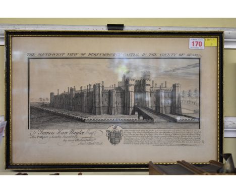 BUCK (SAMUEL &amp; NATHANIEL):&nbsp;'The South-West View of Herstmonceux-Castle, in the County of Sussex': copper engraved vi