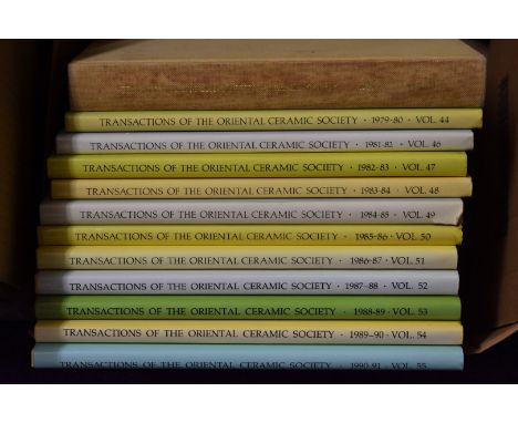ORIENTAL CERAMIC SOCIETY:&nbsp;transactions of the Oriental Ceramics Society: 12 misc vols 1975-91. (12) 
