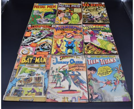 COMICS:&nbsp;a collection of 9 comics, all 1960s period inc. Giant Batman: Metamorpho The Element Man: Metal Men: Teen Titans