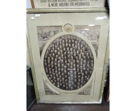 A large photographic print relating to fox hunting titled the Masters of Hounds dated 1875