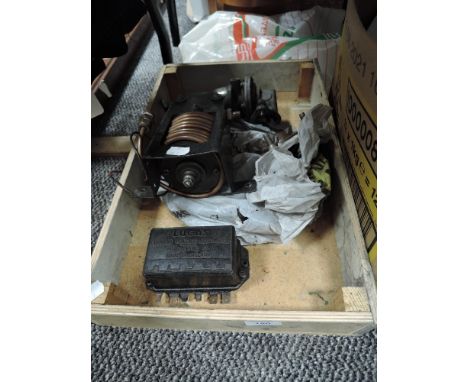 A collection of vintage car parts.