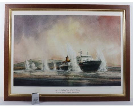 Falklands War Interest Naval and Air Charts from the MV Norland with Hand Annotations, an interesting grouping of large rolle