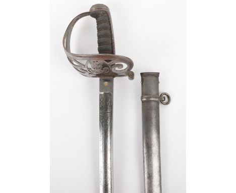 British 1827 Pattern Infantry Officers Sword of the Edinburgh Volunteer Rifles, blade by Millan &amp; Mann, George St, Edinbu