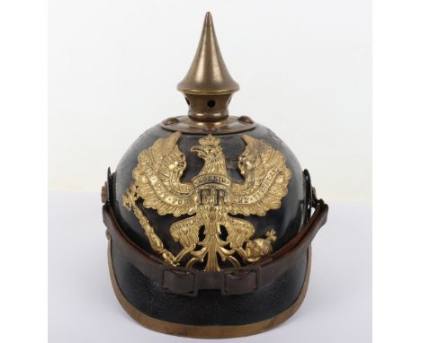 Imperial German Prussian Regimentally Marked Other Ranks Pickelhaube, fine untouched example of a other ranks pickelhaube wit