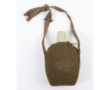 Rare WW2 Japanese China Water Bottle, fine example of a small type officers? Water bottle made from a light green glazed chin