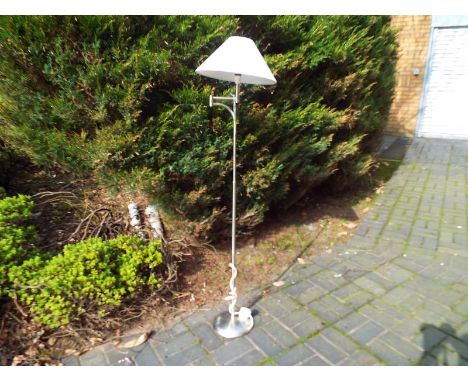 A modern floor standing chrome lamp with adjustable top and shade, approx 156cm (h)