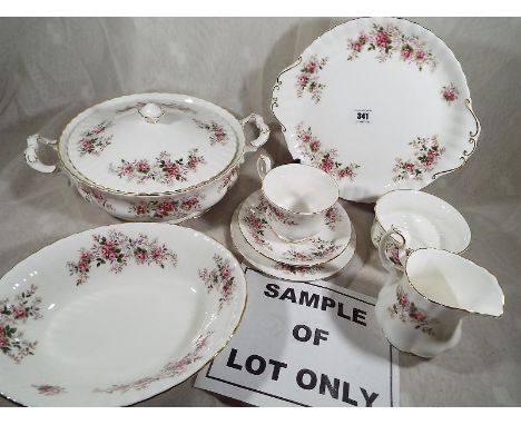 A tea / dinner service by Royal Albert in the Lavender Rose pattern, approx 55 pieces (qty)