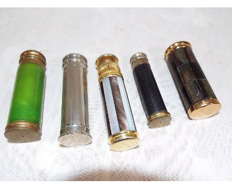 Five pocket atomisers to include Patrys of Paris, Le Kid Depose, L'Aiglon Brevete of Paris  with various finished to include 