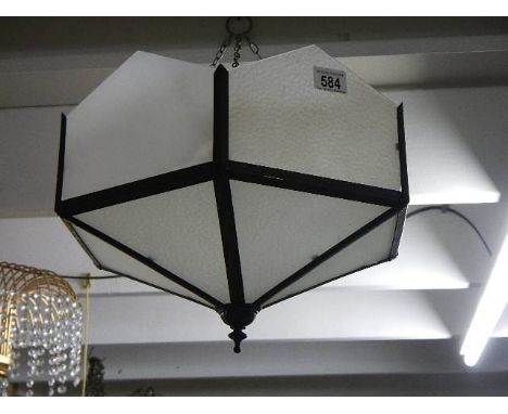 A twelve panel art deco ceiling light. Collect only.  