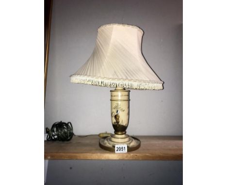 A vintage oriental laquered table lamp  