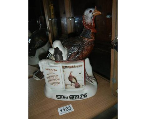 A 20th-century 'Wild Turkey' decanter in good condition.