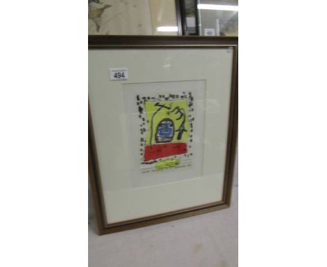Joan Miro (1893-1983) Lithographic print Peintures, Sculptures, Lithographies &amp; Ceramiques, Galerie Matarassu Nice France