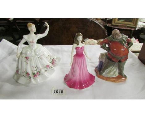3 Royal Doulton figures - Falstaff Hn2054, Ruby HN4976, Shirley HN2702.  