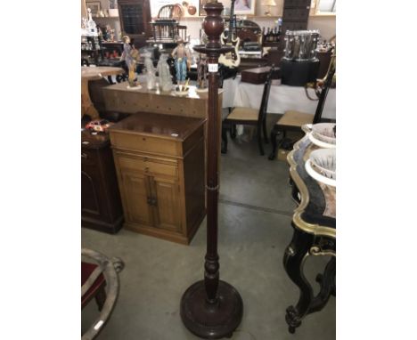 An Edwardian Mahogany floor standing standard lamp Height 159cm  