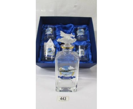 A boxed Bradford Exchange 'Heroes of the Sky' decanter set with certificate.  