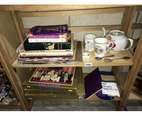 A selection of Royal souvenirs. Books, cups, spoons, teapot, jigsaws (completeness unknown)  