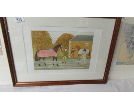 Vincent Haddelsey (1934-2010) Limited edition horse racing themed lithographic print 42/50 (XL11/L) , new owner in the traine