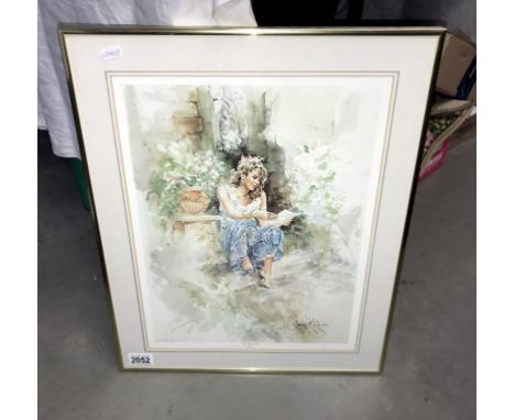 A Soloman &amp; Whitehead 1988 print 'The love letter' by Gordon King (43cm x 53cm)(Collect only). Collect only.  