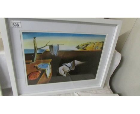 Salvador Dali (1904-1989) Surrealist print entitled The Persistence of Memory.(Melting Clocks) published circa 1990's. Frame 