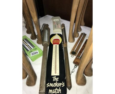 A vintage Swan Vestas smokers match advertising thermometer &amp; selection of others. Collect only.  