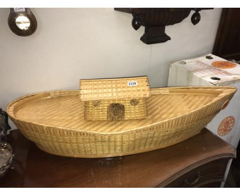 A rare Steiff limited edition of 8000 Wicker Noah's Ark (No toys) 100 cm in length (comes with box)  