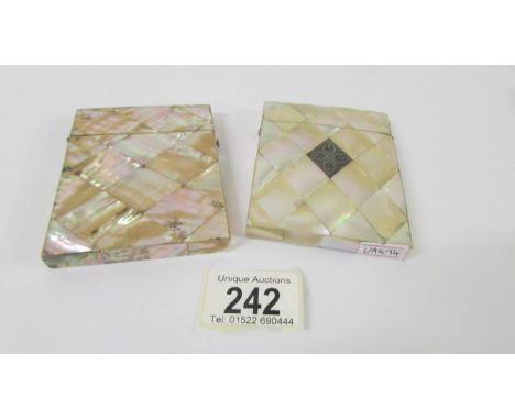 Two mother of pearl card cases.  