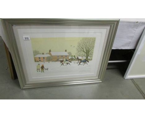 Vincent Haddelsey (1934-2010) Limited edition print 123/200 on arches paper featuring a winter scene outside the Blue Boar pu