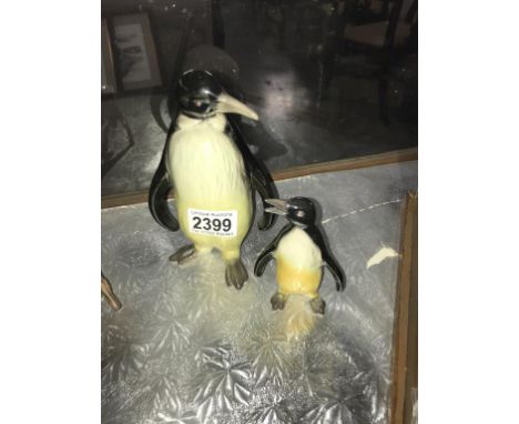 2 Goebel Penguins 17cm &amp; 9.5cm  
