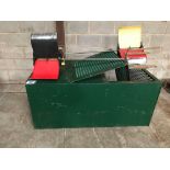 Gas bird scarer with security cage and 2No rotating bird scarers. Manual available in office.