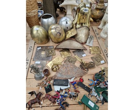 THE MAKINGS OF HELMETS AND MILITARY BADGES TOGETHER WITH SOME NAPOLEONIC MODEL SOLDIERS
