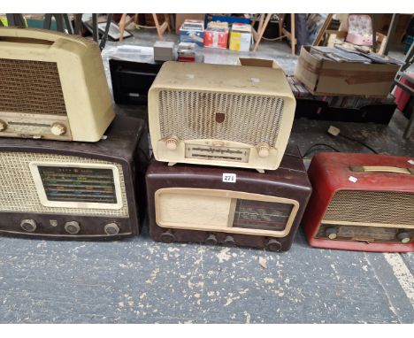 SIX VARIOUS VINTAGE RADIOS MAINLY IN BAKELITE CASES
