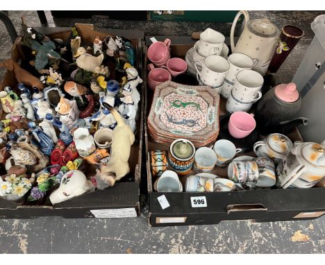 DECORATIVE CERAMIC FIGURES TOGETHER WITH PART COFFEE SETS
