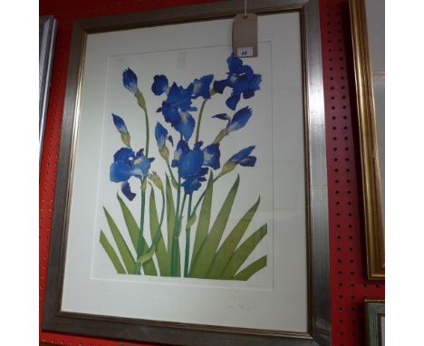 Bryan Poole (Modern British) a limited edition print, tilted Iris Germanica - 'Bearded Iris' 9/100, pencil signed lower right