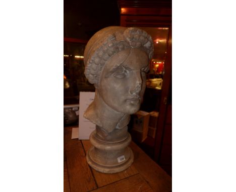 A 20th century plaster portrait bust from a figure at the British Museum 