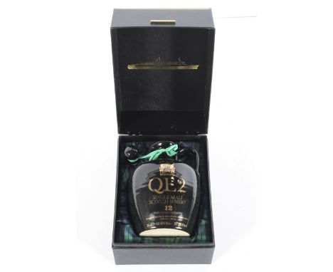 Whisky: QE2 Single Malt Scotch, in a stoneware bottle, 75cl, 48.6%, boxed