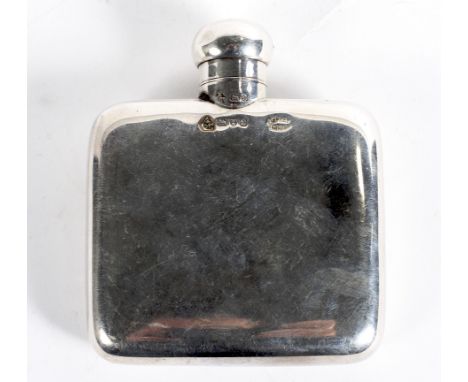 An Edwardian silver hip flask by Asprey &amp; Co, of square form with screw top, hallmarked Chester 1904, 123g