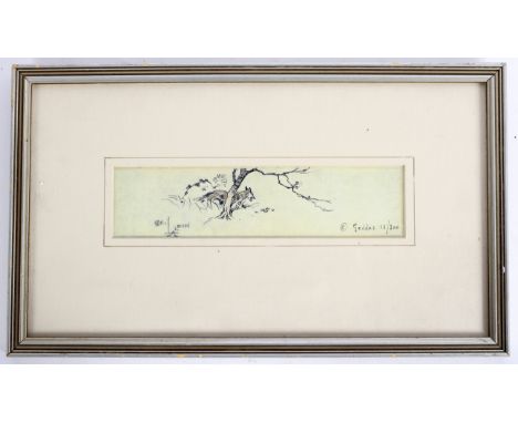 Cecil Aldin, print of a Fox in Woodland, numbered 13/300, framed, 20 cm x 5 cm 