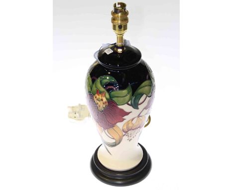 Moorcroft 'Anna Lily' lamp, overall 39cm