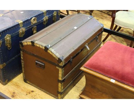 Old fashioned dome top travelling trunk