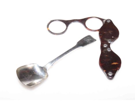 Georgian silver shovel spoon and spectacles (2)