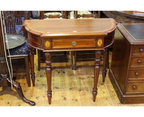 Inlaid mahogany console table