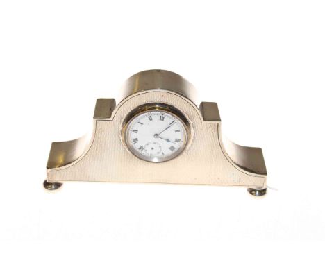 Silver arch-top mantel clock