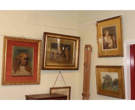 Collection of 19th Century and later pictures including portrait of a girl (11)
