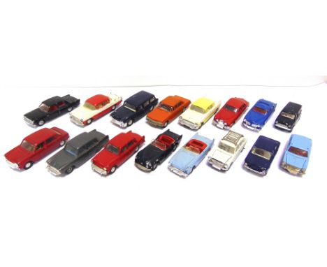 SIXTEEN TRI-ANG SPOT-ON DIECAST MODEL VEHICLES  circa 1960s, variable condition, generally playworn and repainted, all unboxe