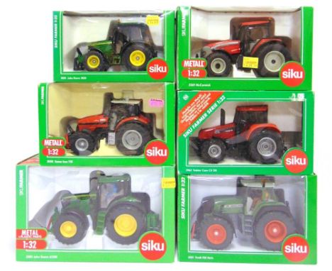 SIX 1/32 SCALE SIKU MODEL TRACTORS  comprising a No.3269, McCormick TTX 210; No.3058, Same Iron 110; No.2963, Case CS150; No.