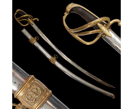 Gorgeous Napoleonic Saber for Cavalry Officer, An XI, France, First Empire, Early 19th century. The steel curved blade has on