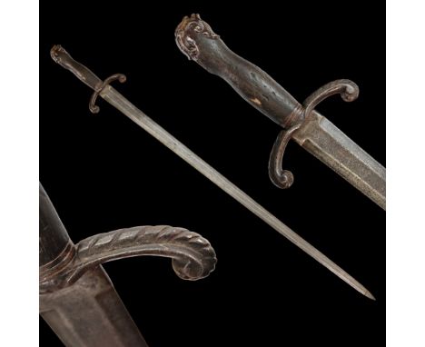 French sword of the first half of the 18th century, pommel in the form of a chimera's head. Steel guard.