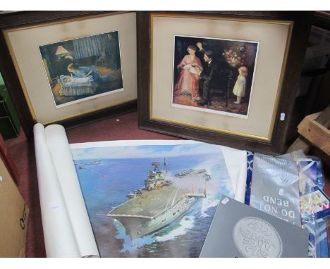 Terence Cuneo Limited Edition Signed Prints 'Air Drop', 'Sleigh Post' and 'First Air Post', all unframed, two Mary Horsfall p