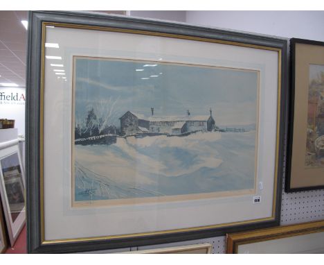 Ashley Jackson (Yorkshire Artist), 'Isolation Holmfirth' limited edition colour print of 500. pencil signed with sketch to mo